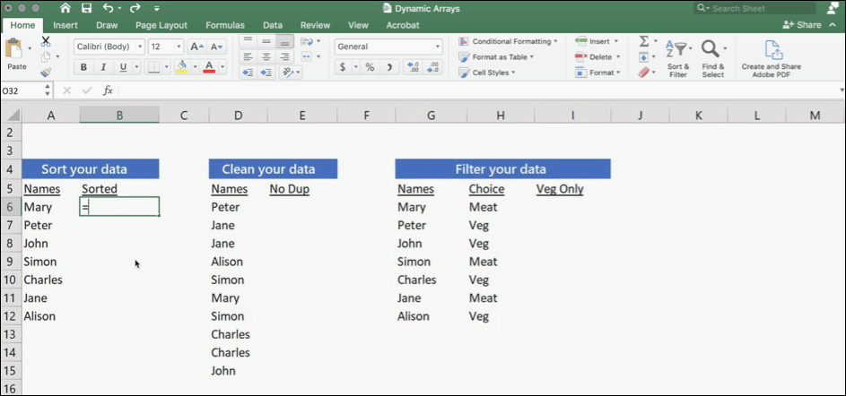 functii noi in excel 2021
