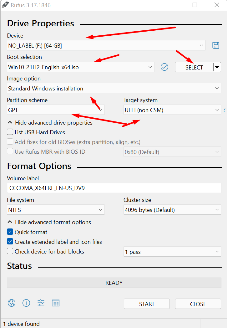 Windows 10 telepítése a nulláról 6 optiuni rufus